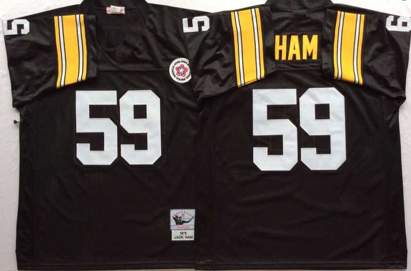 Steelers 59 Jack Ham Black M&N Throwback Jersey->nfl m&n throwback->NFL Jersey